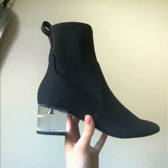 Transparent Mid Ankle Heel Boots - Picture 4 of 6